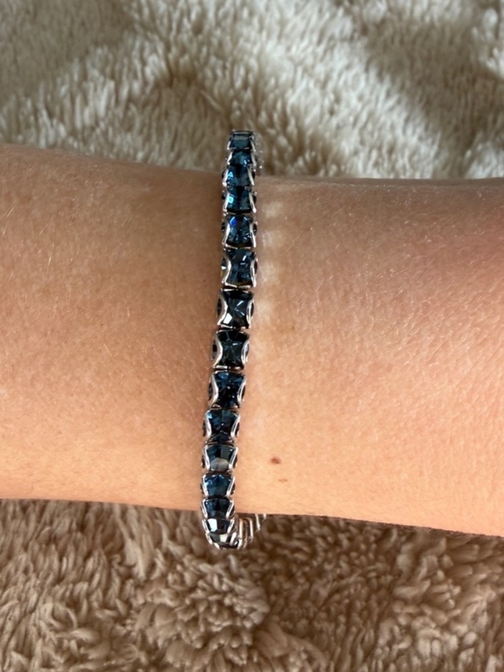 Touchstone Crystal by Swarovski Stretch Bracelet / December Birthstone Bracelet